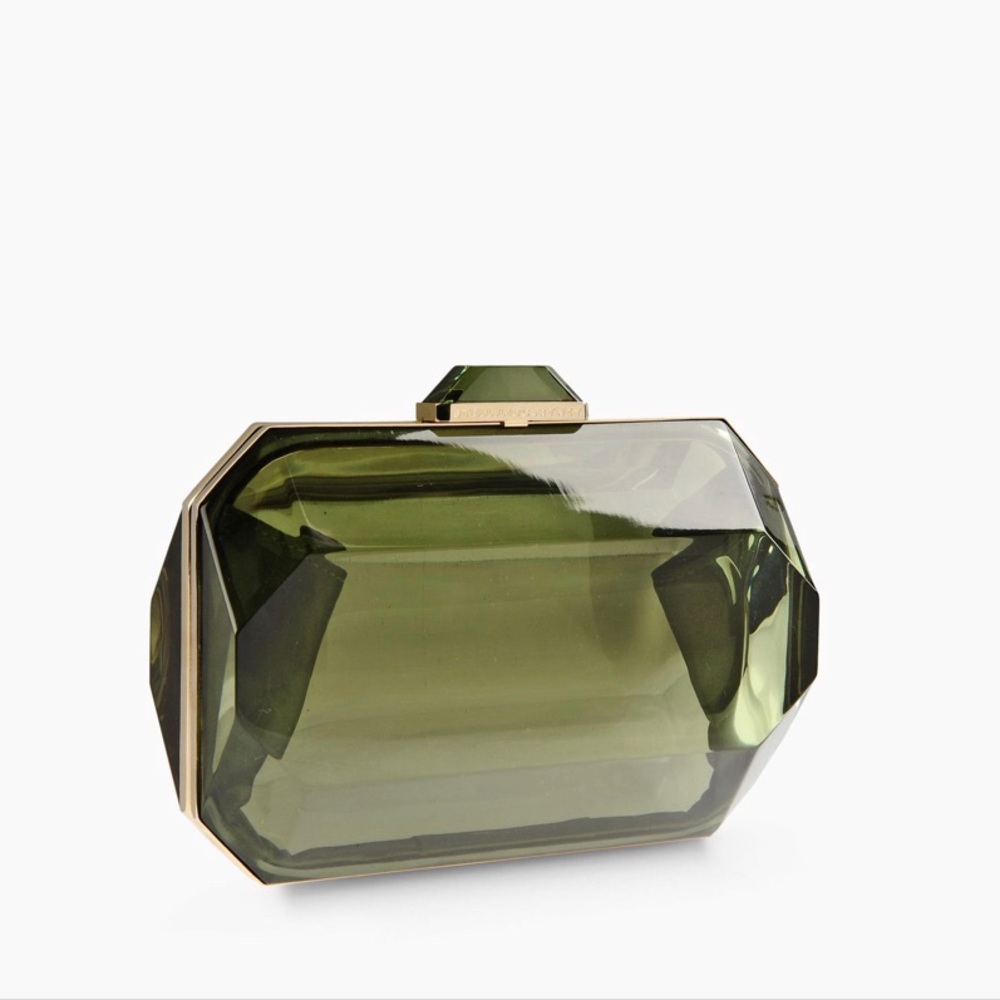 Stella McCartney jewel emerald clutch